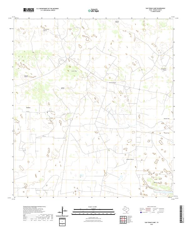 San Tomas Camp, TX — USGS 7.5-minute topo (2022)