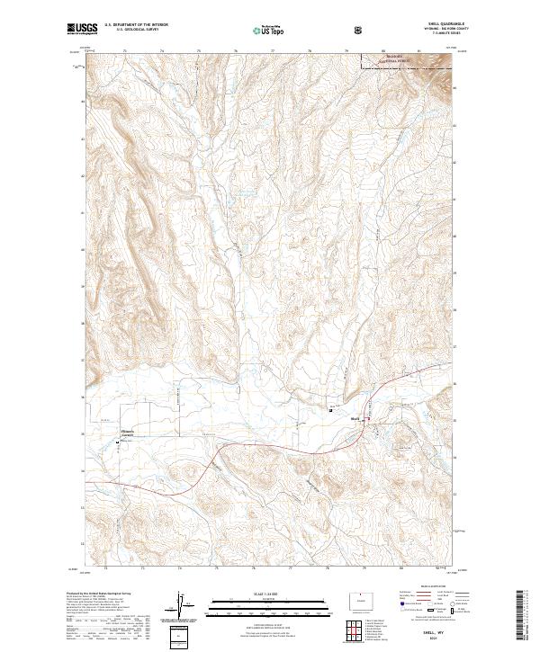 Shell, WY — USGS 7.5-minute topo (2021)