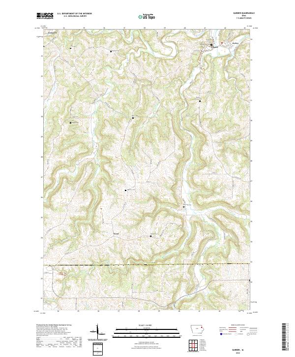 Garber, IA — USGS 7.5-minute topo (2022)
