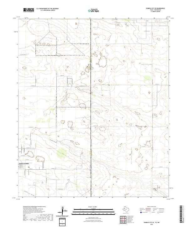 Humble City SE, TX-NM — USGS 7.5-minute topo (2022)