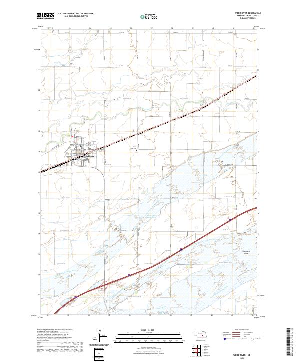 Wood River, NE — USGS 7.5-minute topo (2021)