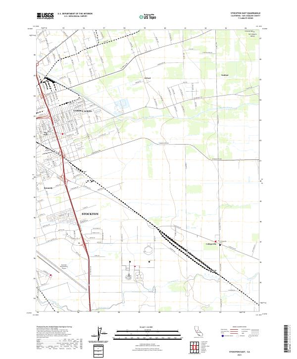 Stockton East, CA — USGS 7.5-minute topo (2021)