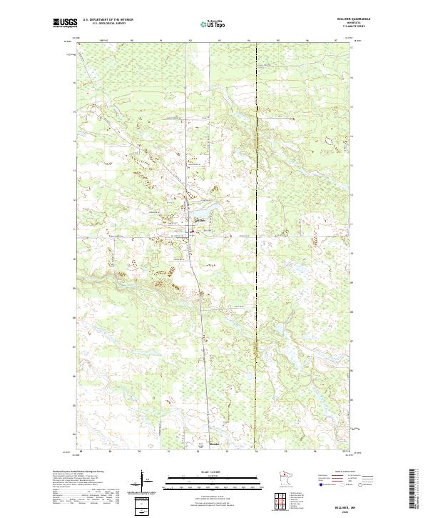 Kelliher, MN — USGS 7.5-minute topo (2022)