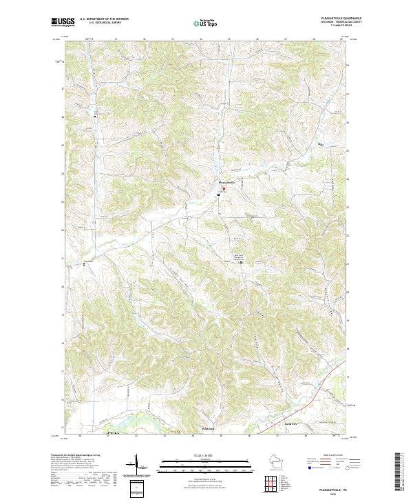 Pleasantville, WI — USGS 7.5-minute topo (2022)