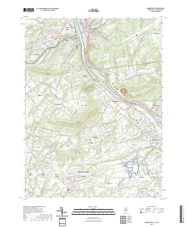 Lambertville, NJ-PA — USGS 7.5-minute topo (2023)