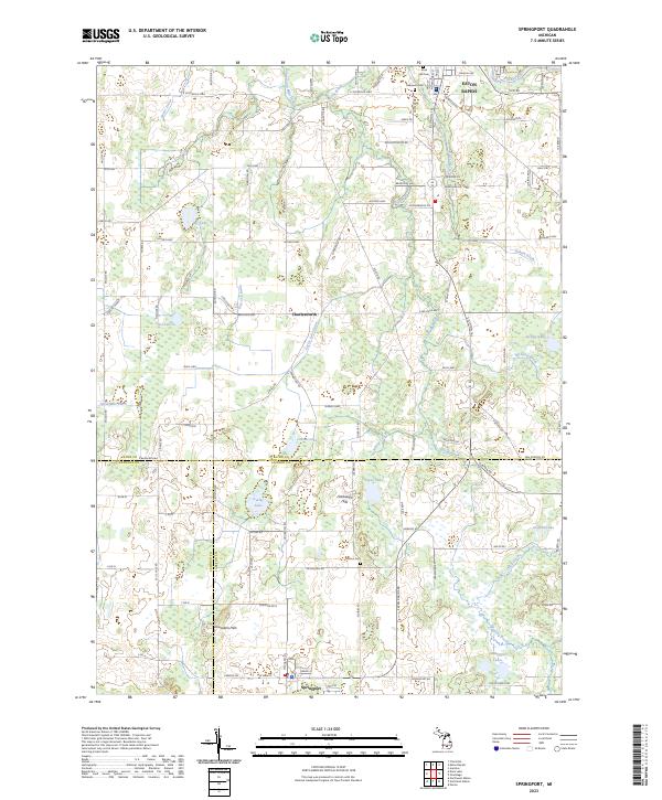 Springport, MI — USGS 7.5-minute topo (2023)