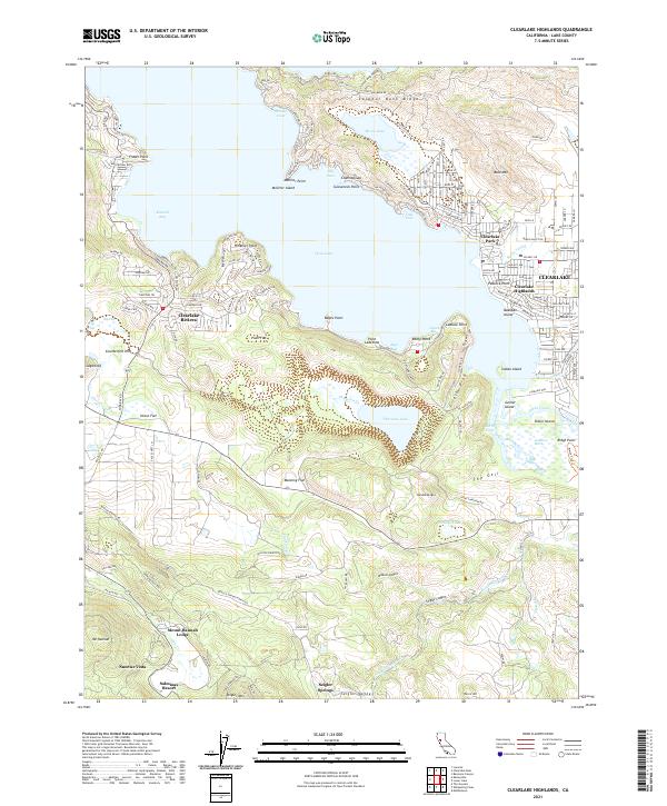 Clearlake Highlands, CA — USGS 7.5-minute topo (2021)