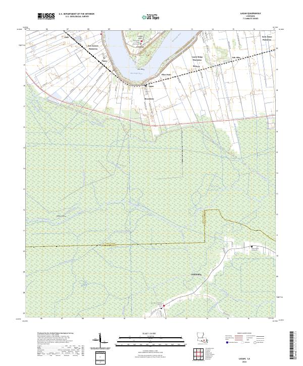 Lagan, LA — USGS 7.5-minute topo (2024)