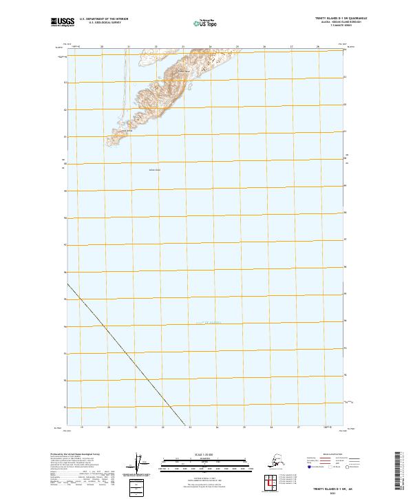 Trinity Islands D-1 SW, AK — USGS 7.5-minute topo (2021)