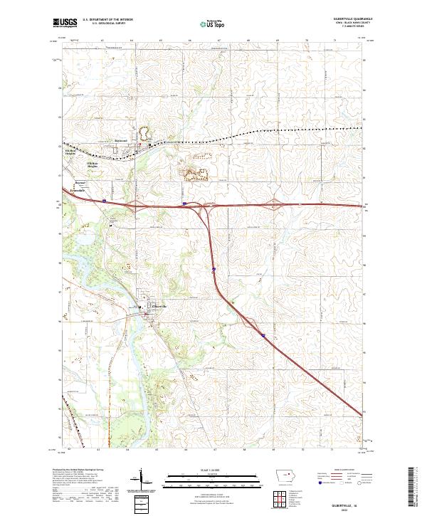 Gilbertville, IA — USGS 7.5-minute topo (2022)
