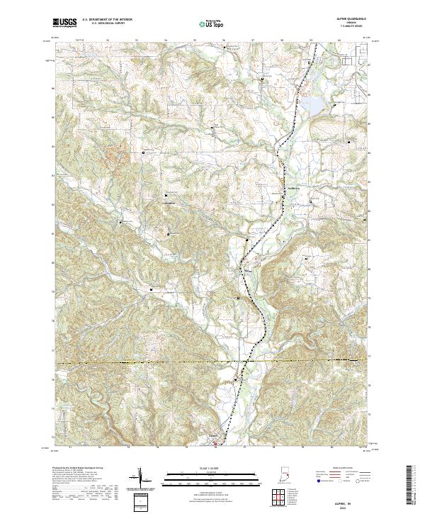 Alpine, IN — USGS 7.5-minute topo (2022)