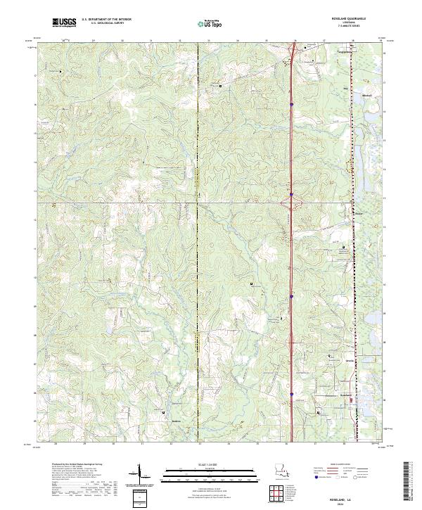 Roseland, LA — USGS 7.5-minute topo (2024)