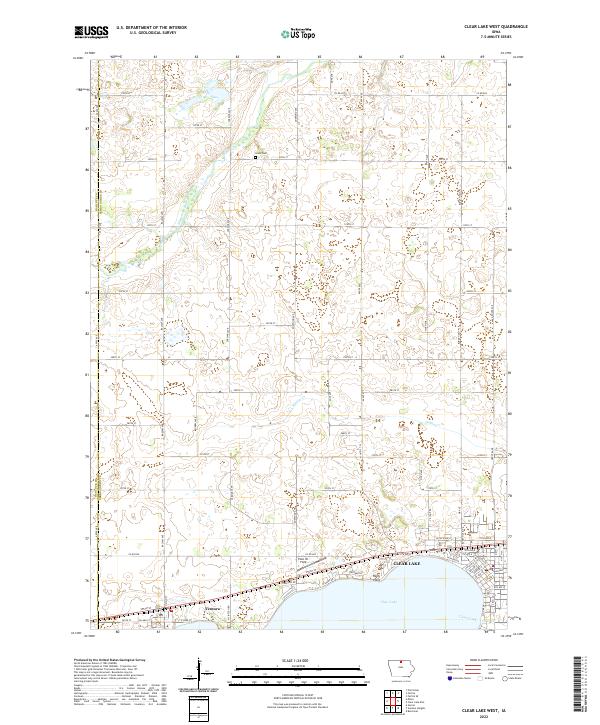 Clear Lake West, IA — USGS 7.5-minute topo (2022)