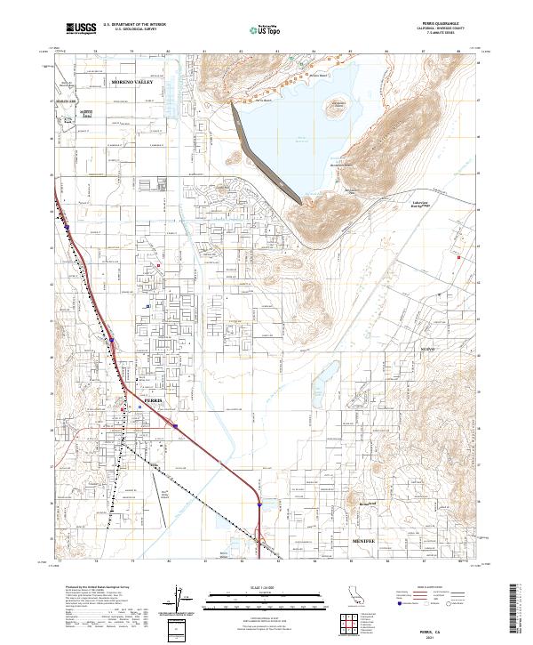 Perris, CA — USGS 7.5-minute topo (2021)