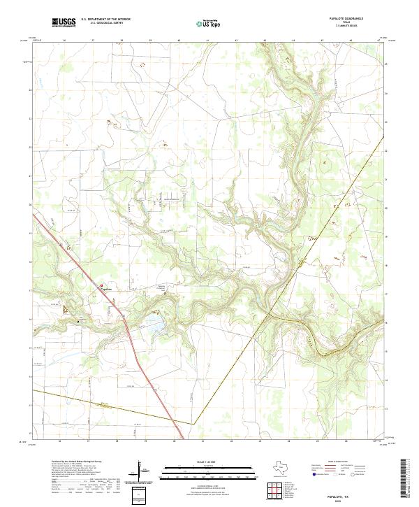 Papalote, TX — USGS 7.5-minute topo (2022)