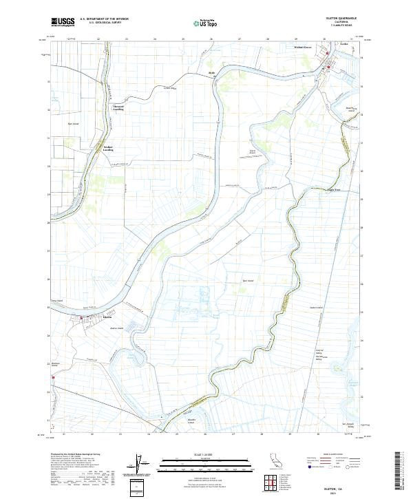 Isleton, CA — USGS 7.5-minute topo (2021)