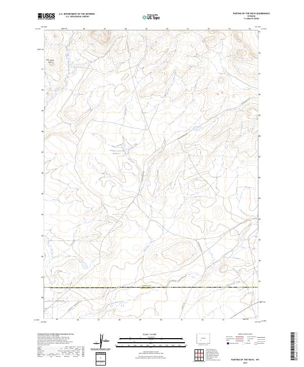 Parting of the Ways, WY — USGS 7.5-minute topo (2023)