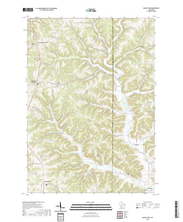 Mount Zion, WI — USGS 7.5-minute topo (2022)