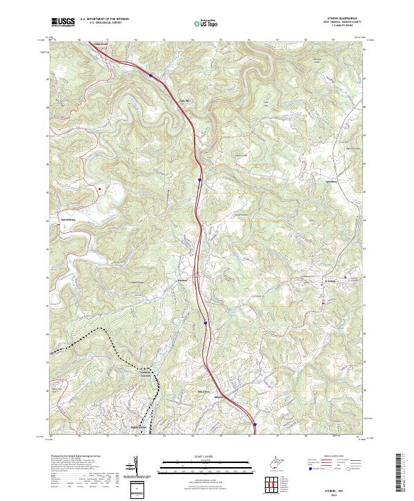 Athens, WV — USGS 7.5-minute topo (2023)