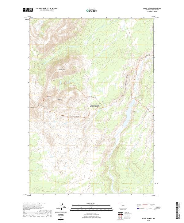 Mount Holmes, WY — USGS 7.5-minute topo (2021)