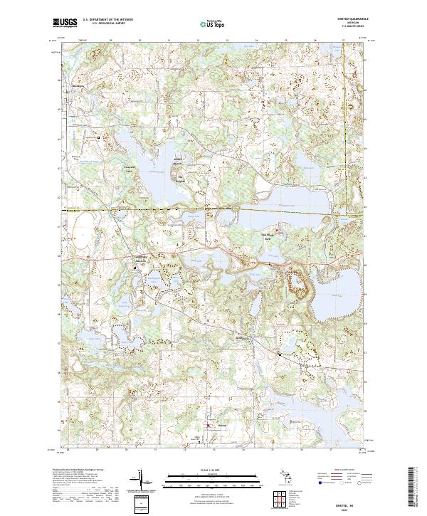 Onsted, MI — USGS 7.5-minute topo (2023)