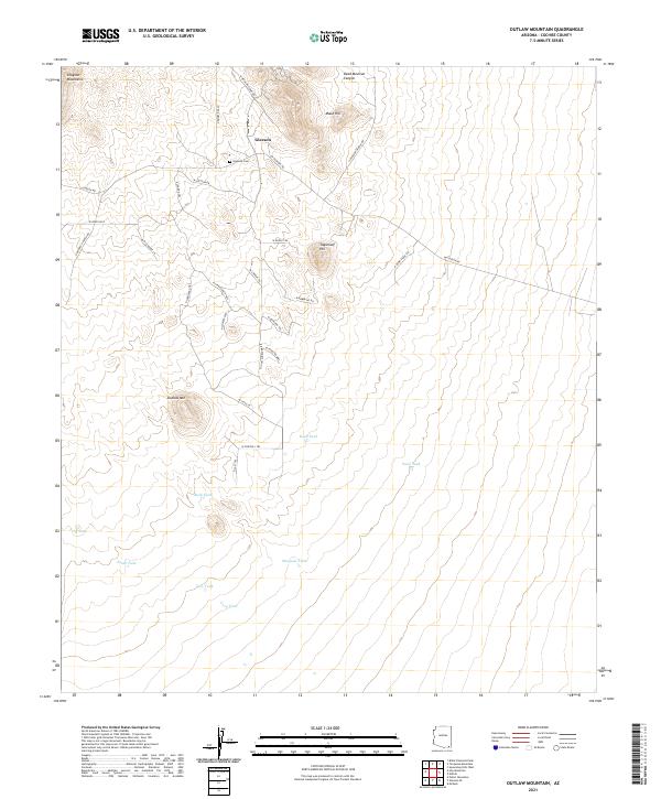 Outlaw Mountain, AZ — USGS 7.5-minute topo (2021)