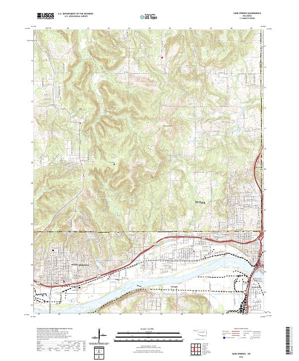 Sand Springs, OK — USGS 7.5-minute topo (2022)