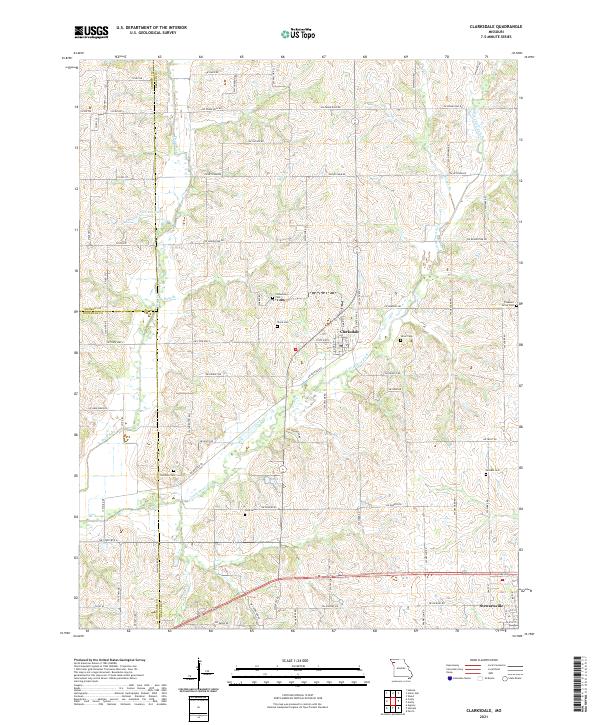 Clarksdale, MO — USGS 7.5-minute topo (2021)