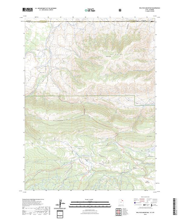 Phil Pico Mountain, UT-WY — USGS 7.5-minute topo (2023)