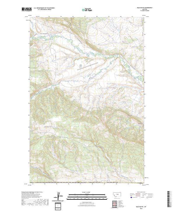 Bald Butte, MT — USGS 7.5-minute topo (2024)