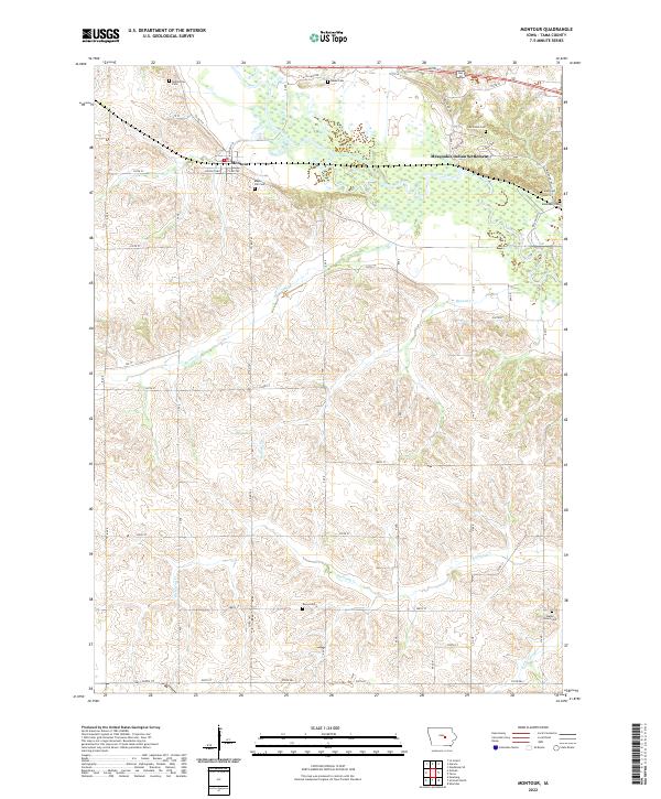 Montour, IA — USGS 7.5-minute topo (2022)