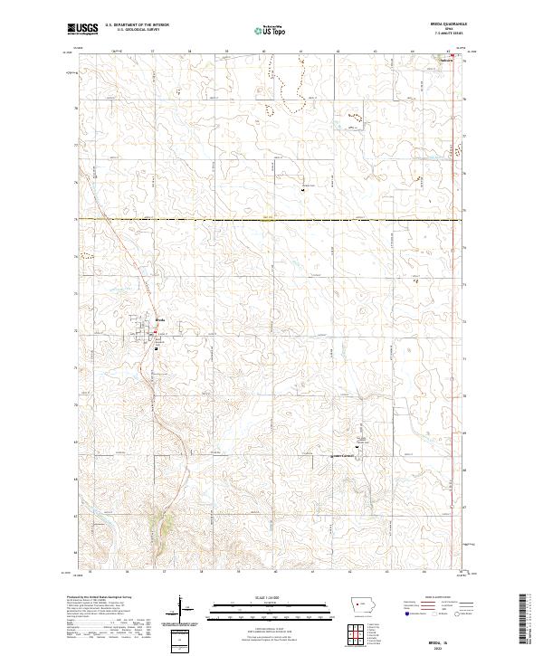 Breda, IA — USGS 7.5-minute topo (2022)