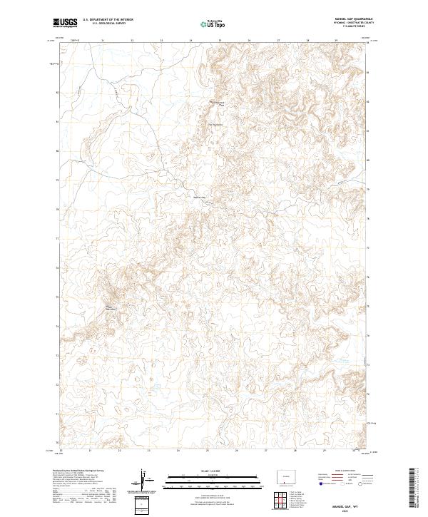 Manuel Gap, WY — USGS 7.5-minute topo (2021)