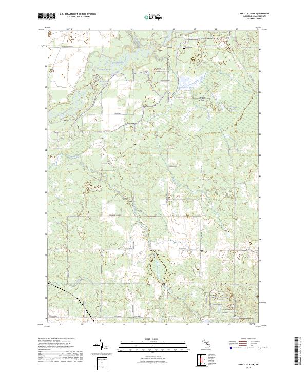 Prestle Creek, MI — USGS 7.5-minute topo (2023)