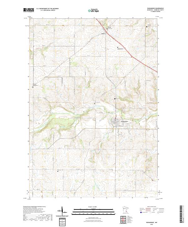 Wanamingo, MN — USGS 7.5-minute topo (2022)