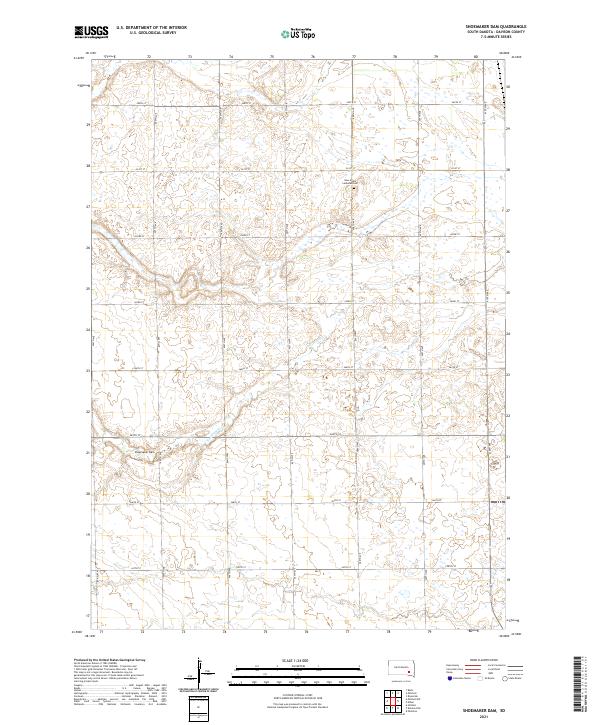Shoemaker Dam, SD — USGS 7.5-minute topo (2021)