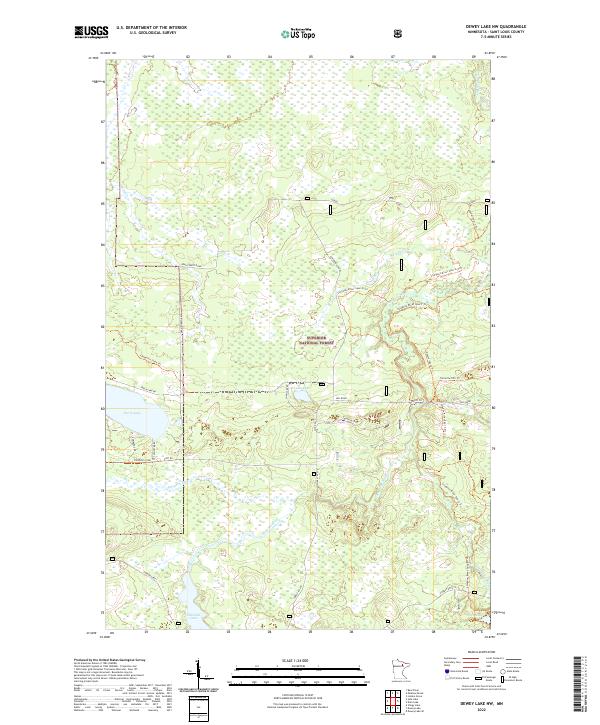 Dewey Lake NW, MN — USGS 7.5-minute topo (2022)