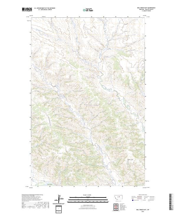 Bell Ridge East, MT — USGS 7.5-minute topo (2024)