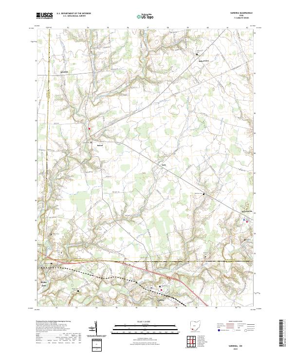 Sardinia, OH — USGS 7.5-minute topo (2023)