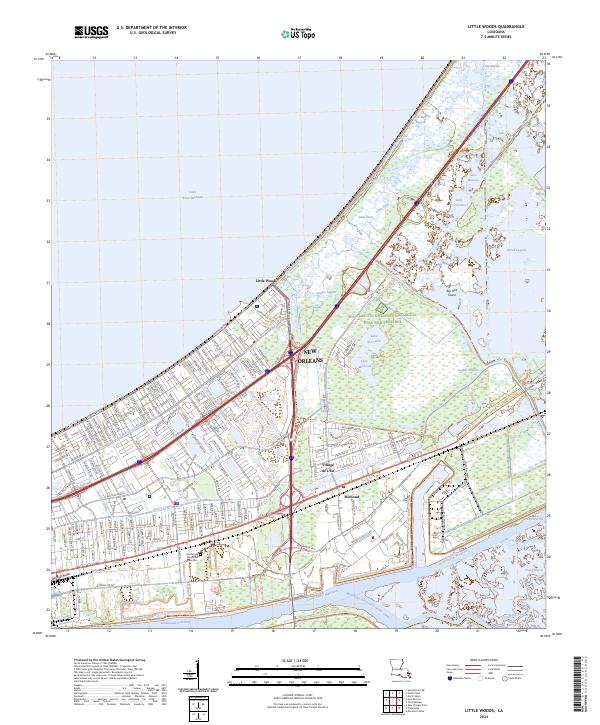 Little Woods, LA — USGS 7.5-minute topo (2024)