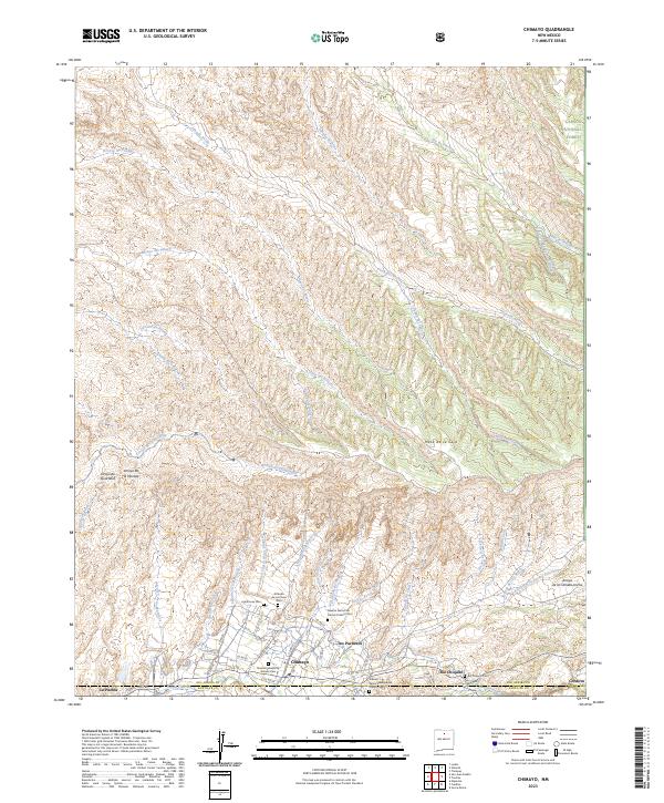 Chimayo, NM — USGS 7.5-minute topo (2023)