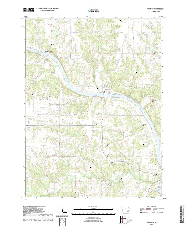 Bonaparte, IA — USGS 7.5-minute topo (2022)