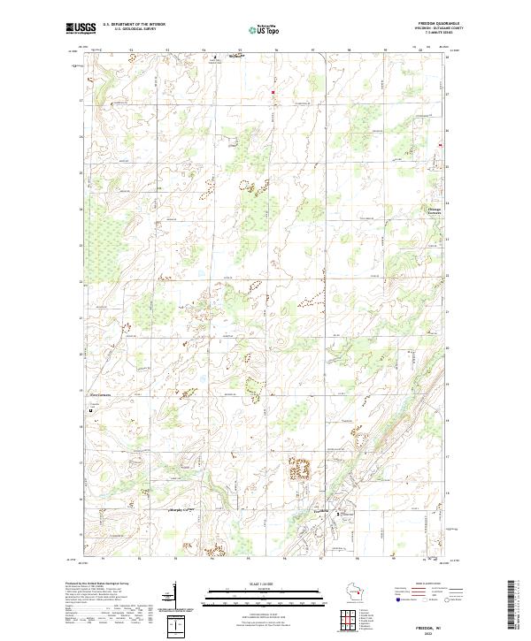 Freedom, WI — USGS 7.5-minute topo (2022)