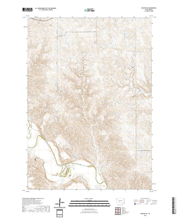Okaton SE, SD — USGS 7.5-minute topo (2021)