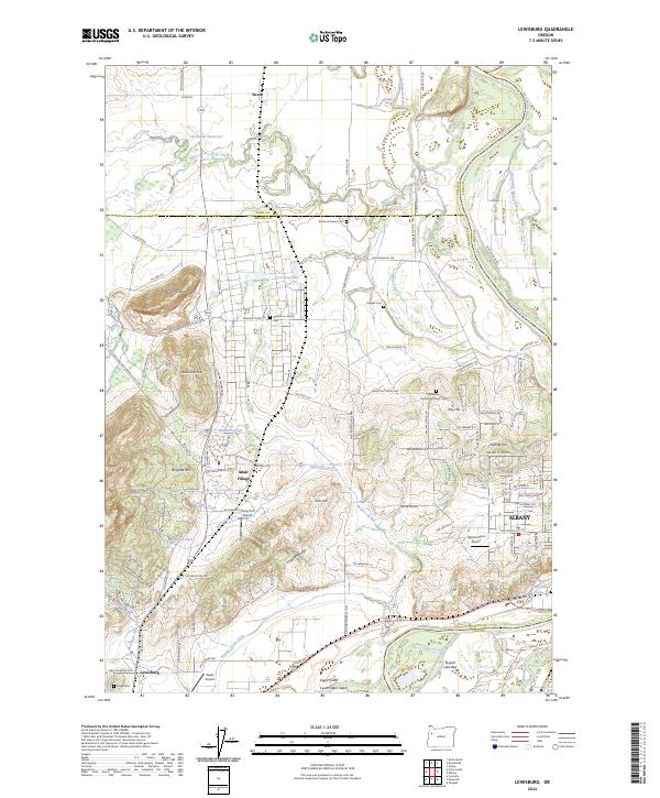 Lewisburg, OR — USGS 7.5-minute topo (2024)