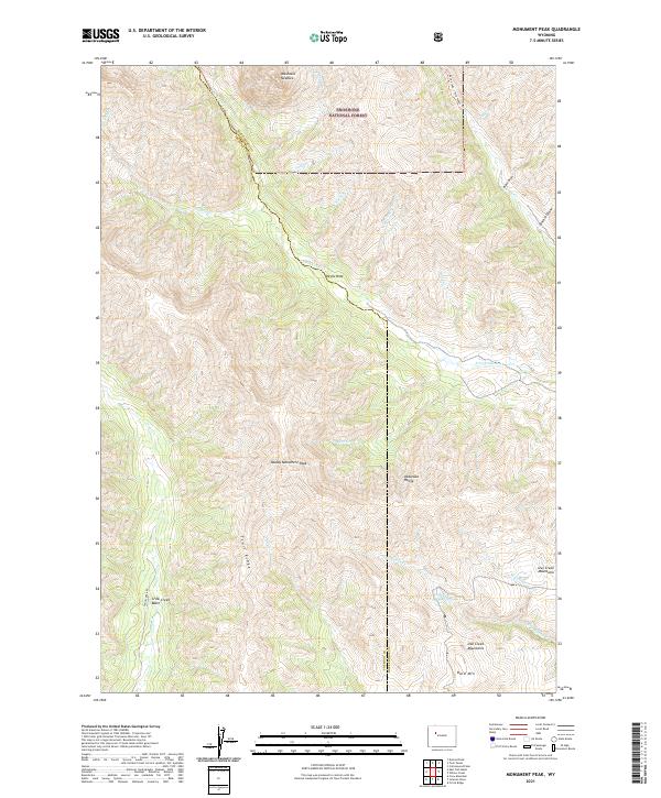 Monument Peak, WY — USGS 7.5-minute topo (2021)