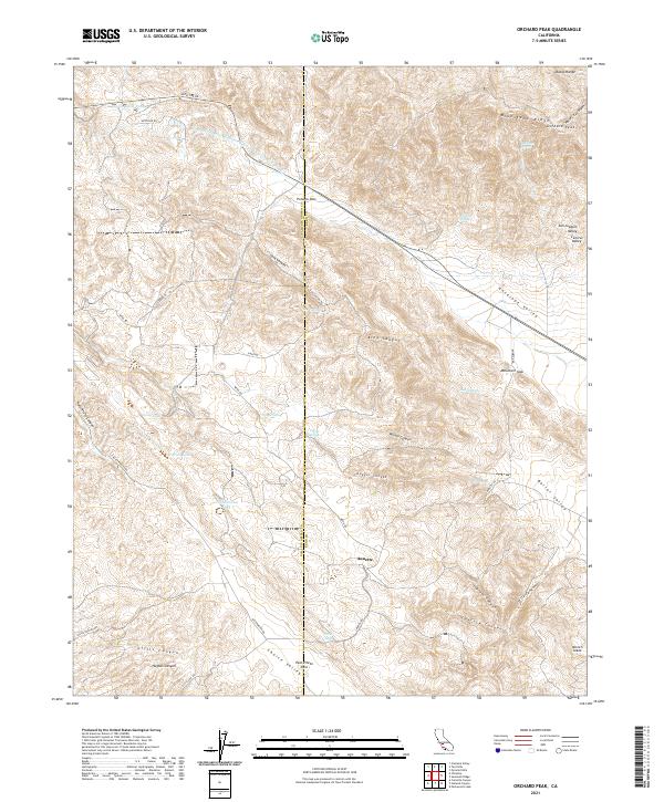Orchard Peak, CA — USGS 7.5-minute topo (2021)
