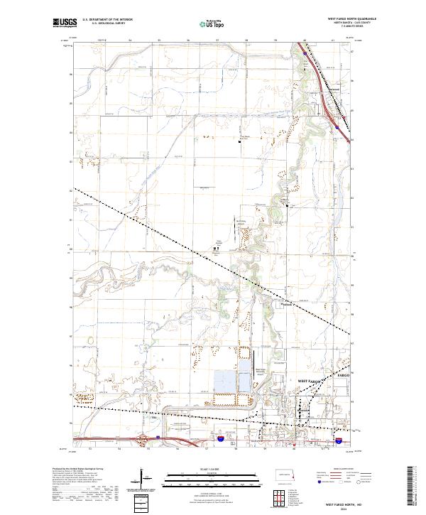 West Fargo North, ND — USGS 7.5-minute topo (2024)