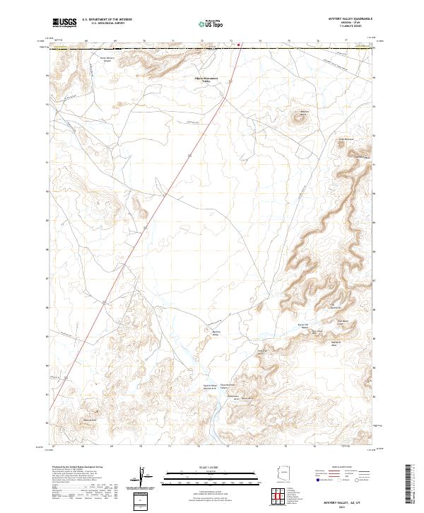 Mystery Valley, AZ-UT — USGS 7.5-minute topo (2021)
