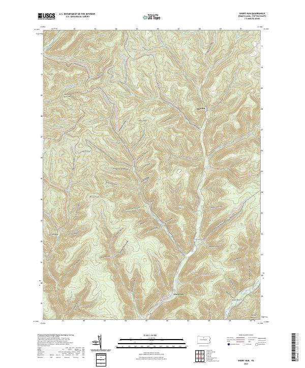 Short Run, PA — USGS 7.5-minute topo (2023)